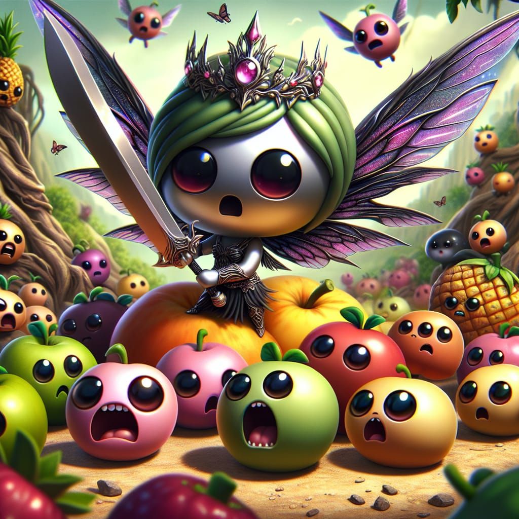 Sinister Fairy Threatens Fruit in Chibi World