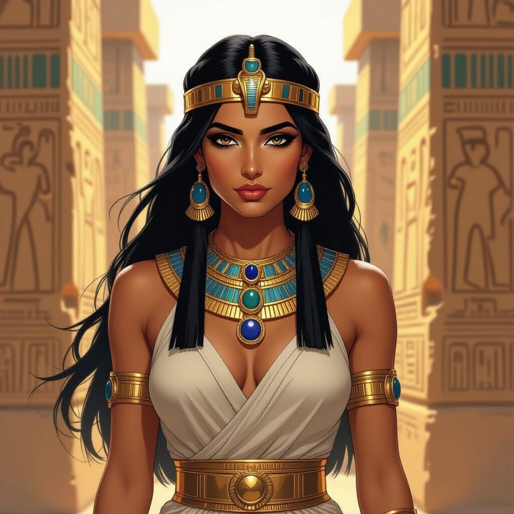 Ancient Egyptian Woman in Frank Cho Comic Style