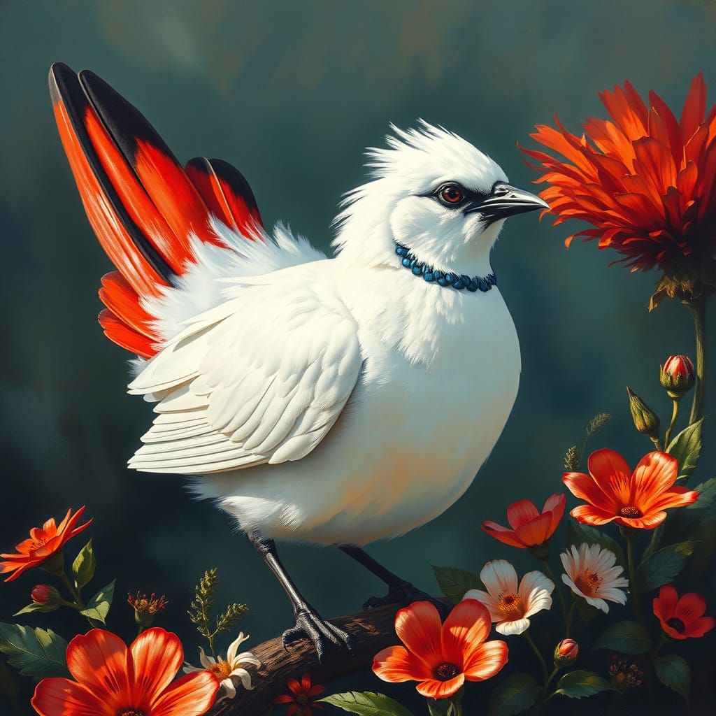 Bird with Red Tail in Australian Tonalism Style