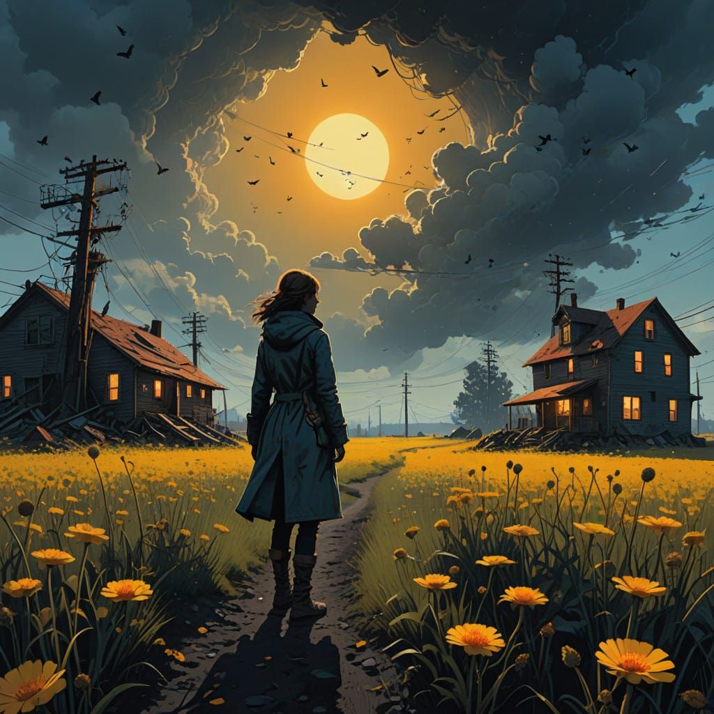 Ethereal Allegory of Light and Shadows in a Hyperrealistic L...