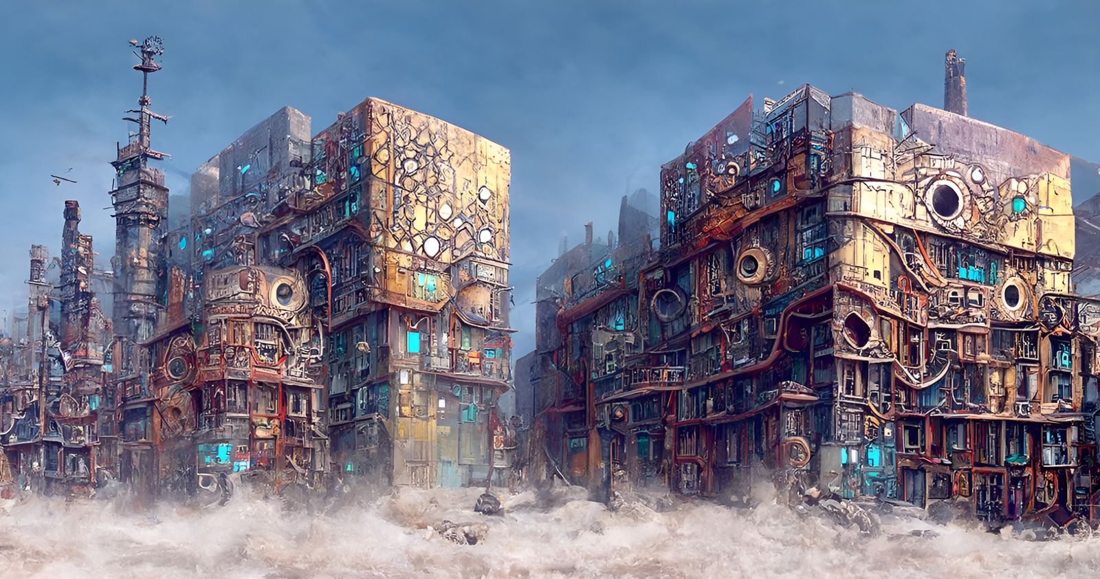 Cyber Post-Apocalyptic City by Gric and Simonetti