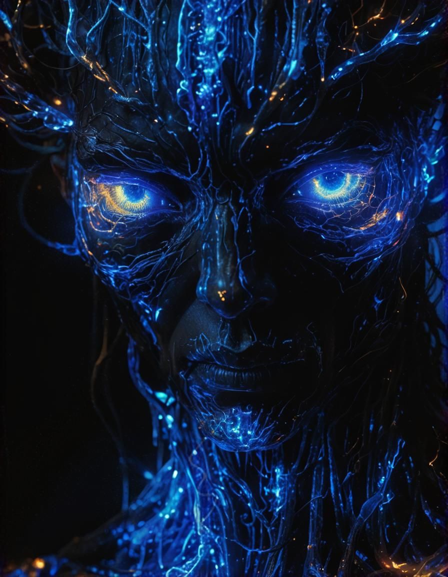 Bioluminescent Portrait in Neon Colors