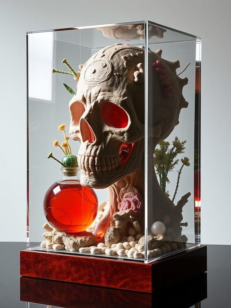 Hyperreal Biometric Sculpture in Lucite