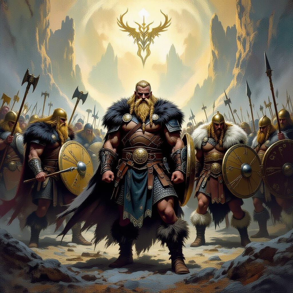 Valhalla's Viking Warriors in a Mystical Realm