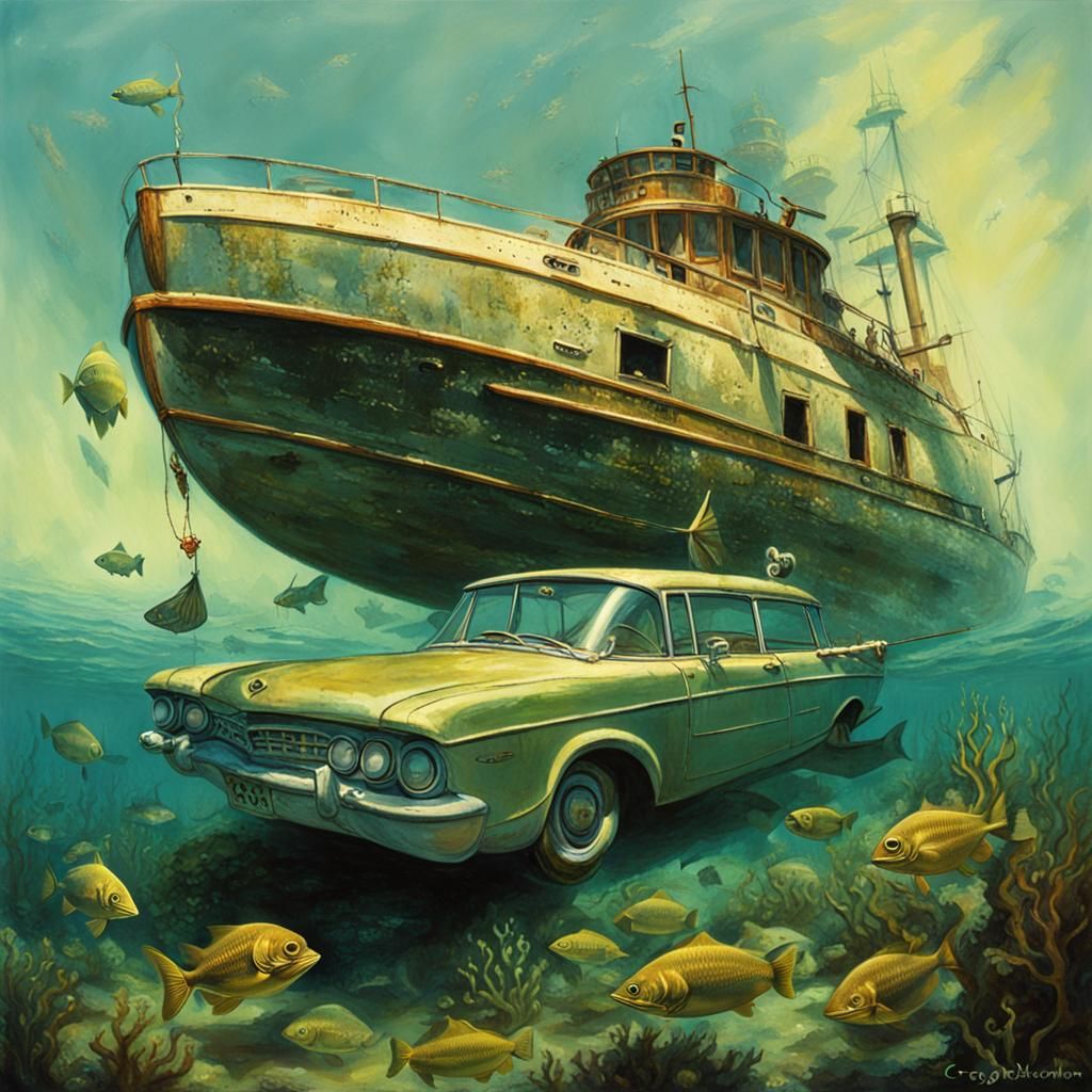 SS Minnow underwater off Gilligan’s Island