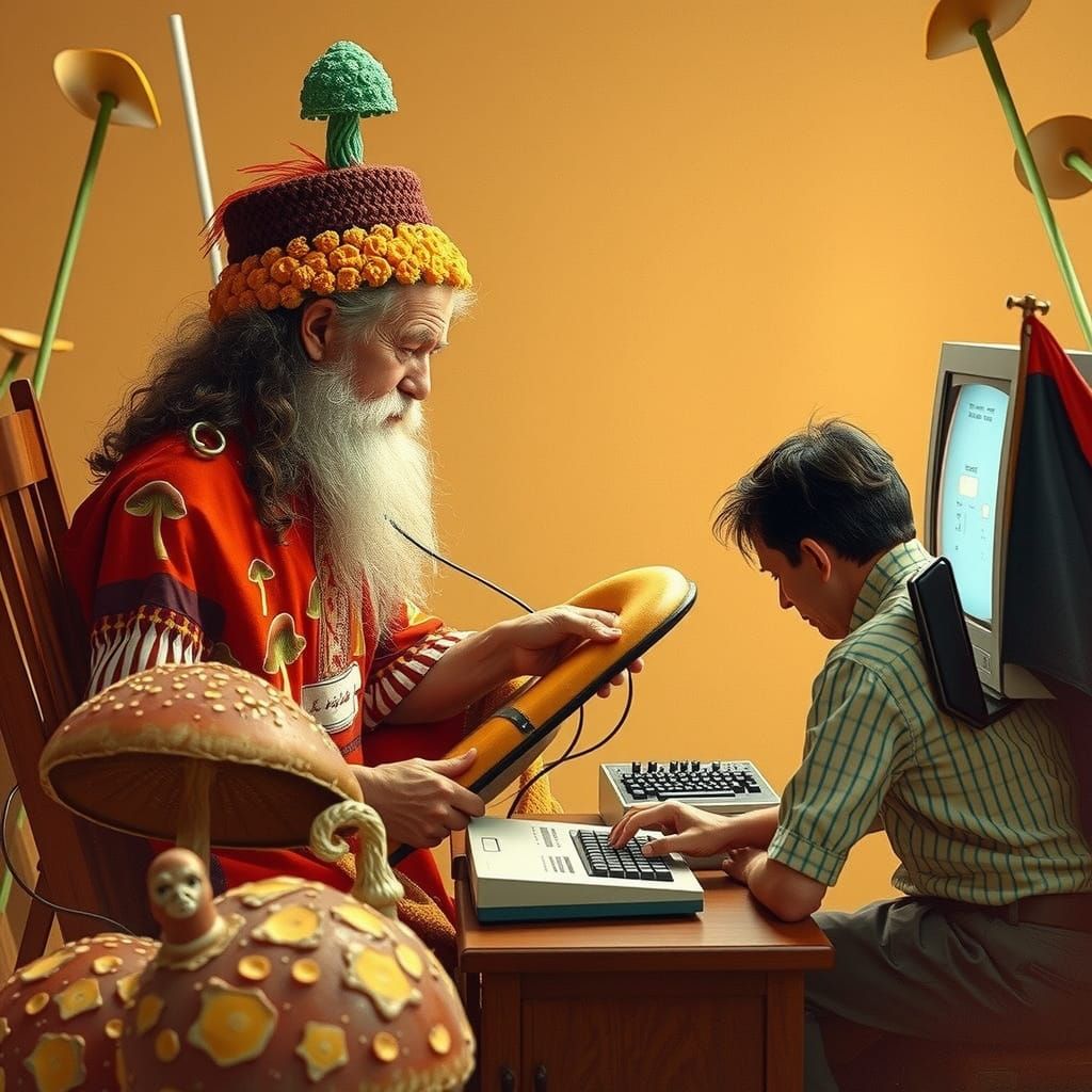 Theremin Players Repairing Computer, Photographic Max Ernst ...