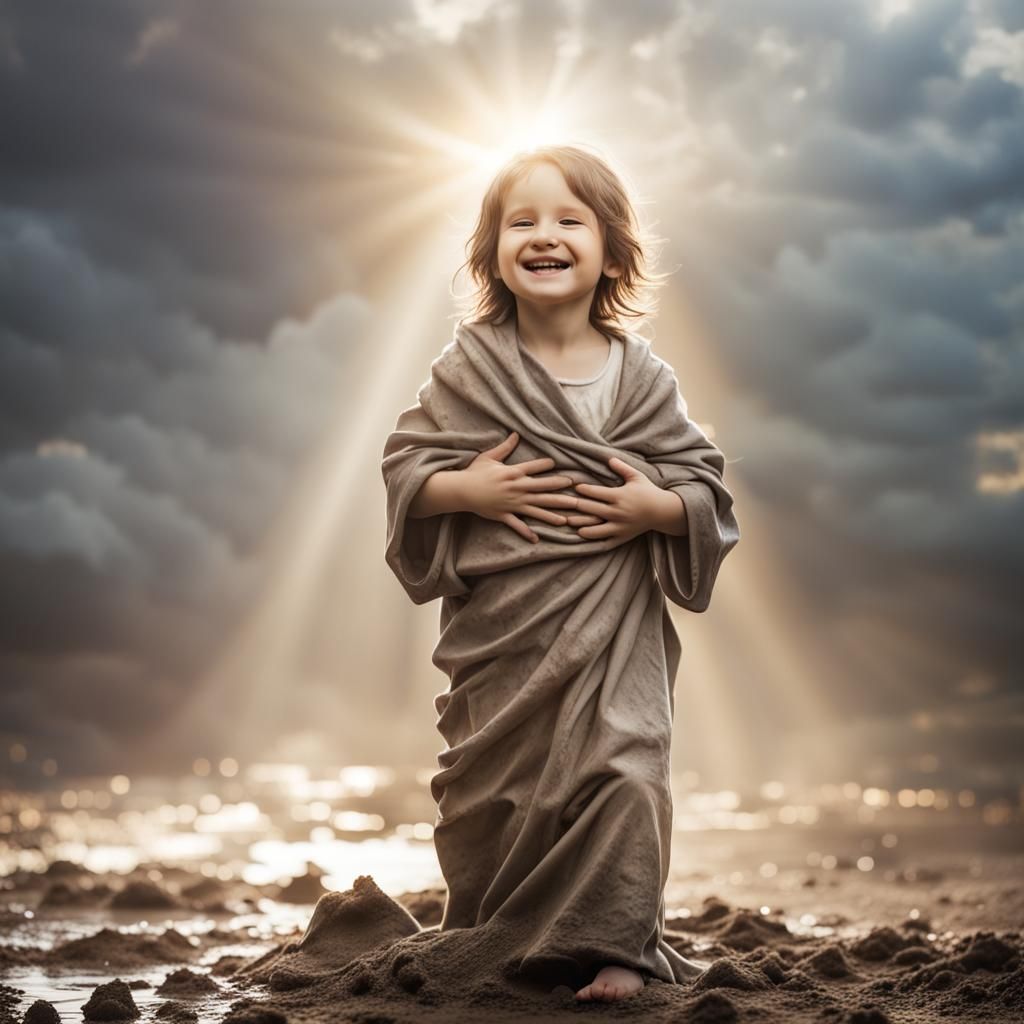 compassionate Jesus around welcomes the young child covered ...