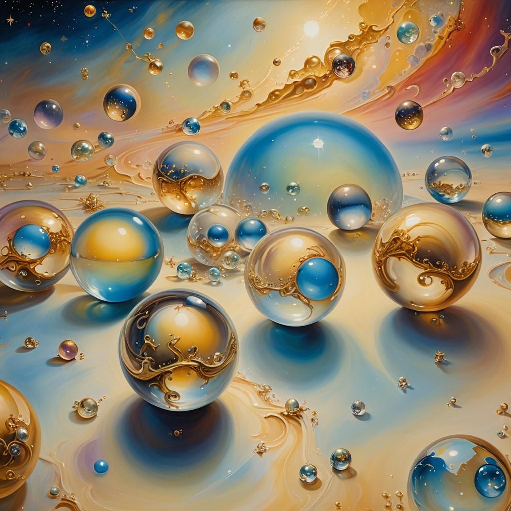 Celestial Orbs in a Surreal Dreamscape