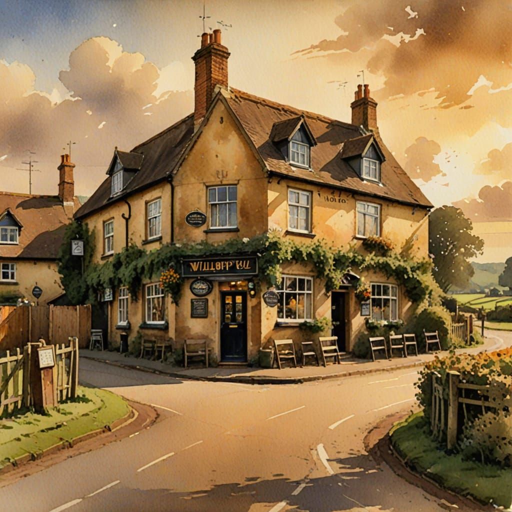 Watercolor Painting of The Wilbury Pub