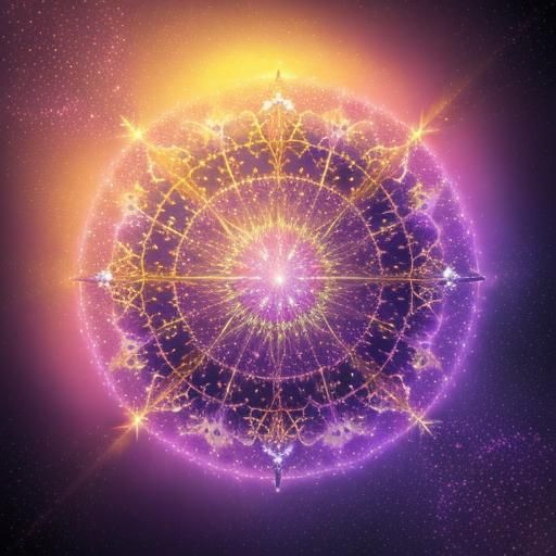 Golden Sparkles on Gradient Purple Background