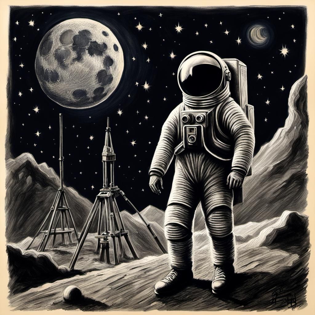 Silent Movie Spaceman on Goofy Moon Set