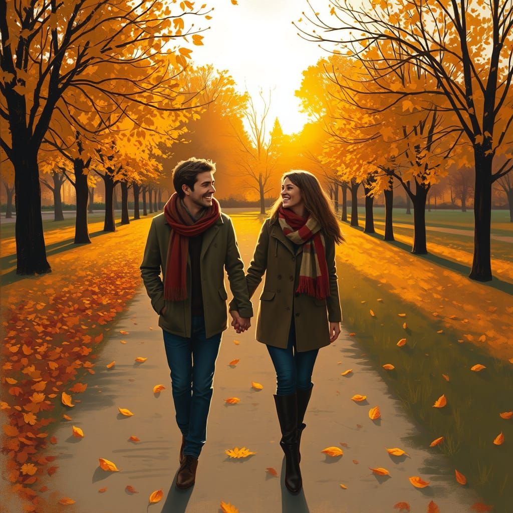 Romantic Autumn Date Night in Impressionistic Style