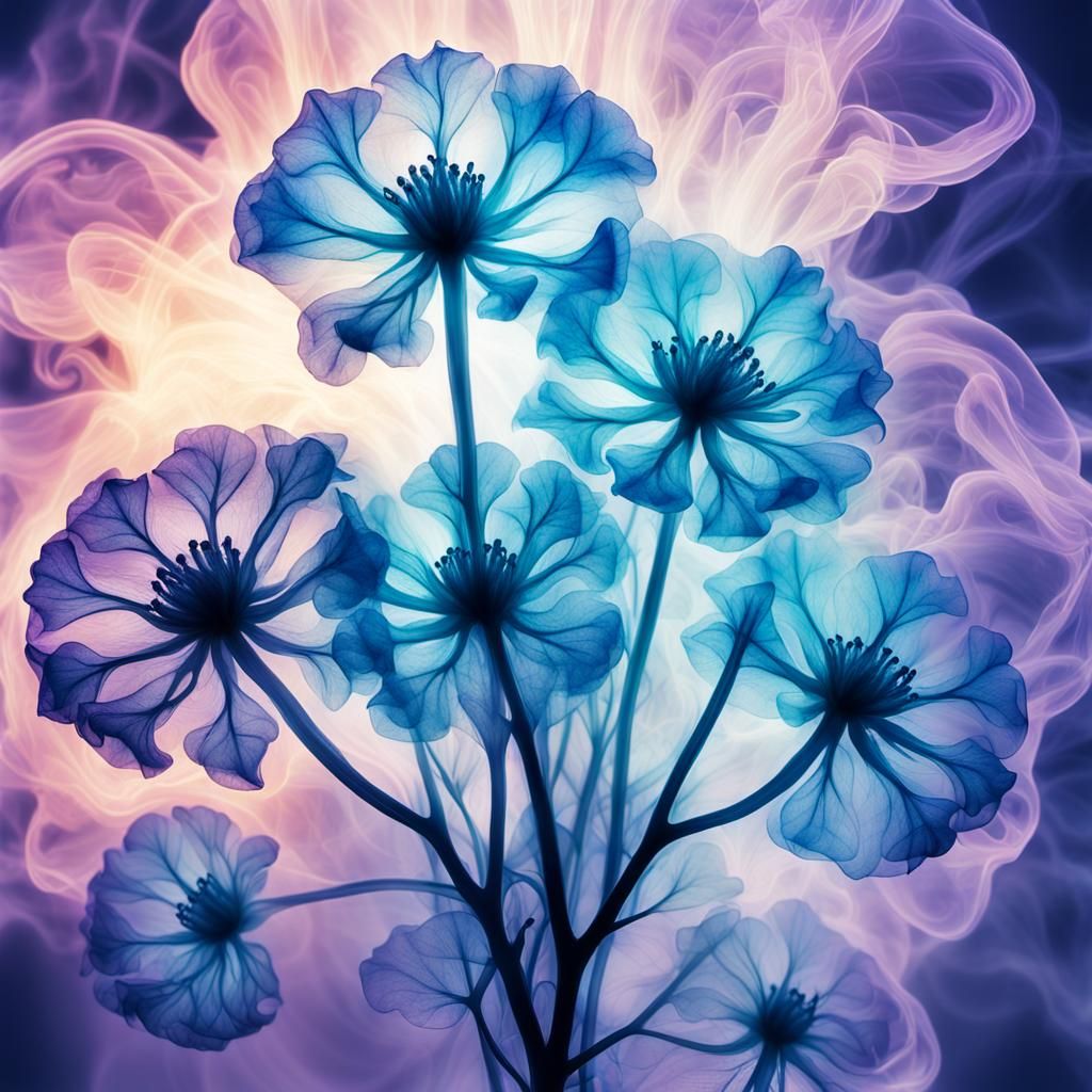 Chemiluminescent Flowers in X-Ray Style