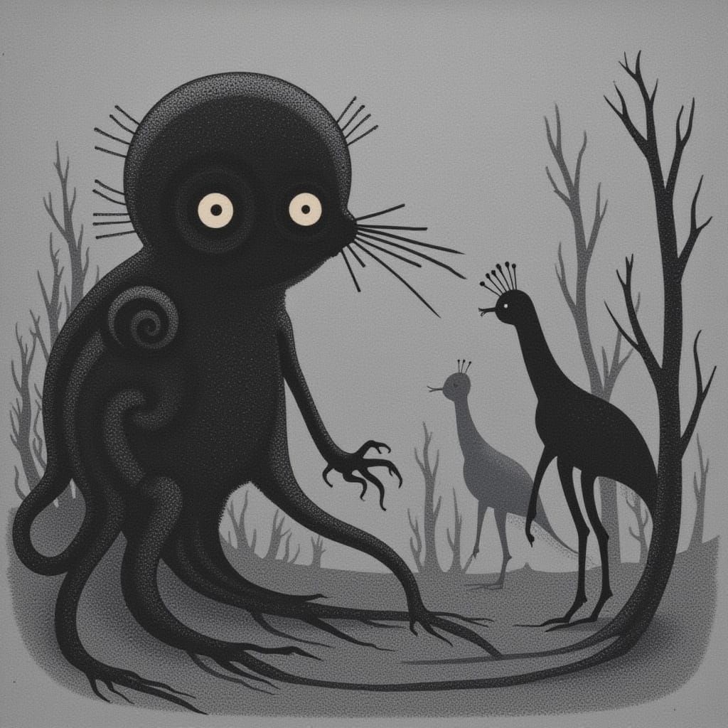 Dark Water Digital Art with Intricate Details