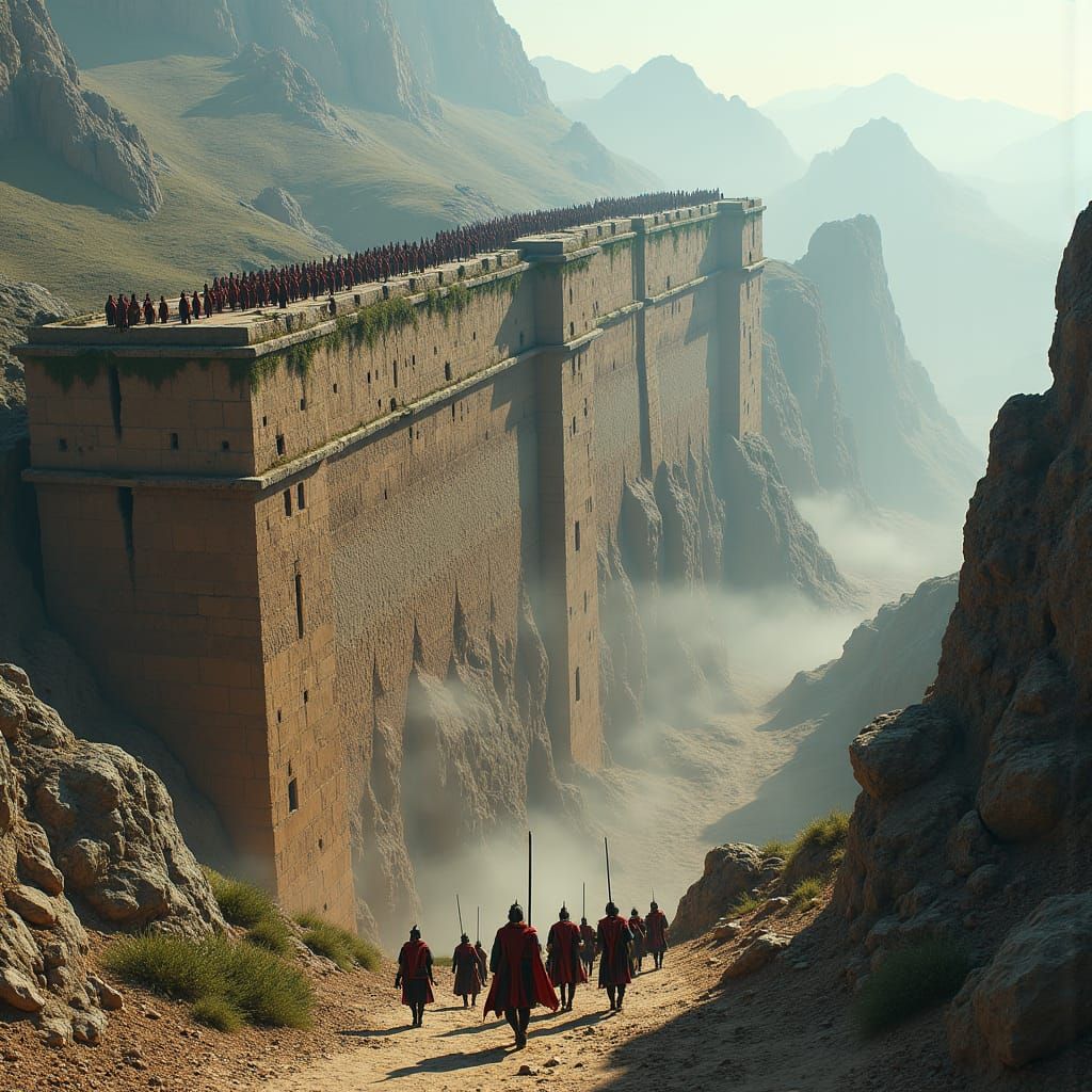 Earthen Wall with Vampire Army in Stalenhag Style