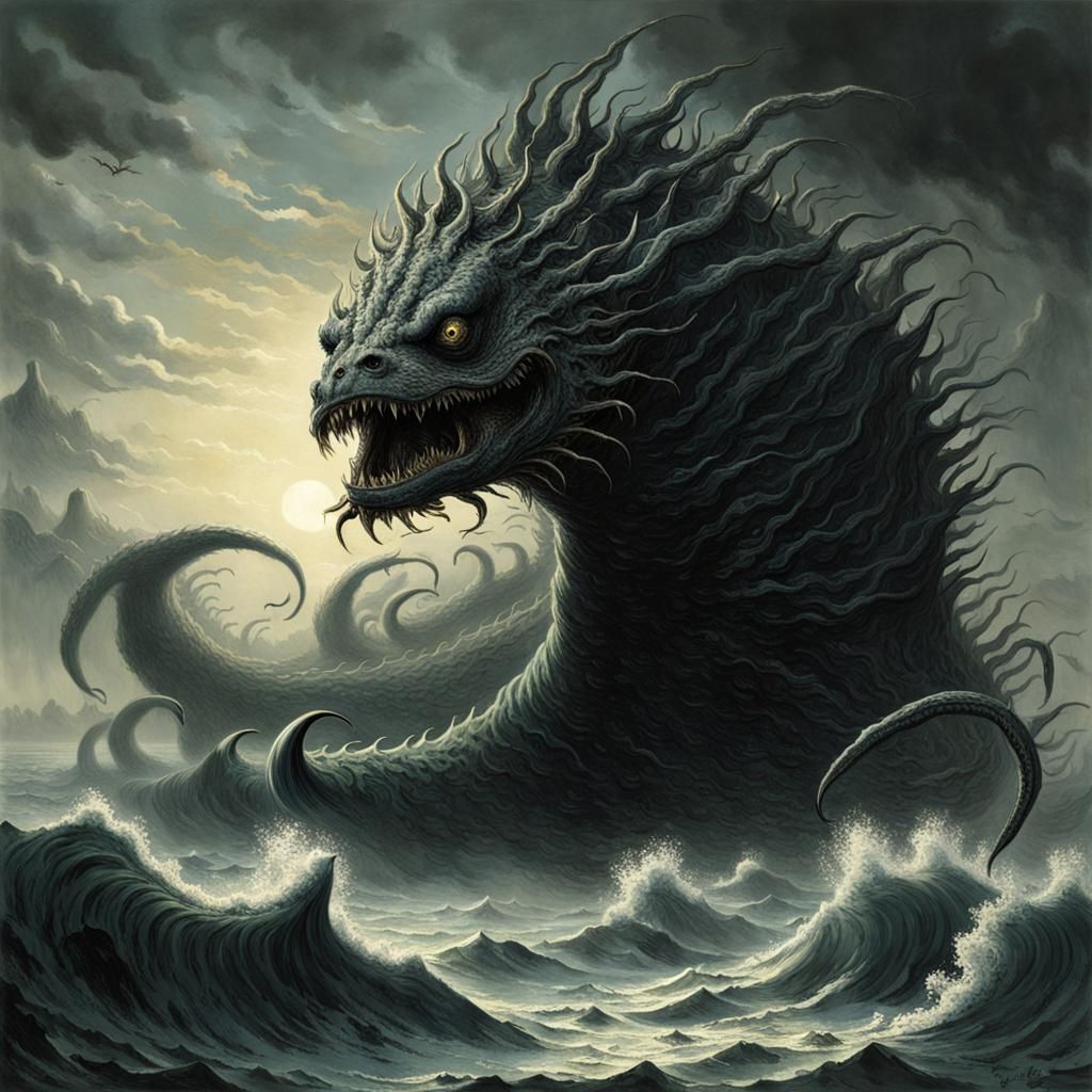 Horrific Sea Monster with Hundreds of Eyes