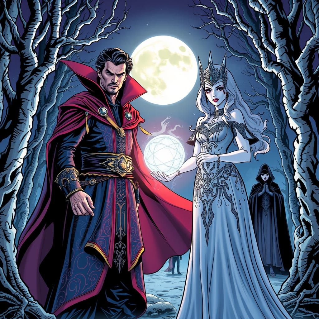 Doctor Strange and Lady Death in Enchanted Forest