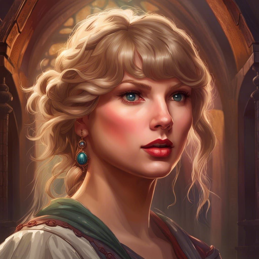 Taylor Swift as Medieval Peasant: Detailed Portrait