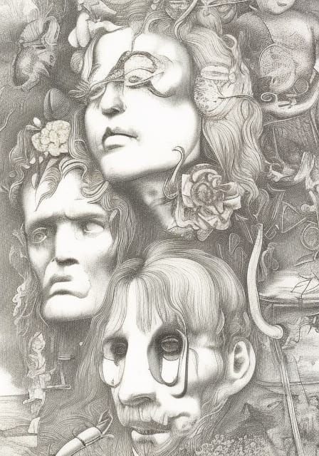 David in Post-Apocalyptic Wonderland: Art Nouveau Drawing