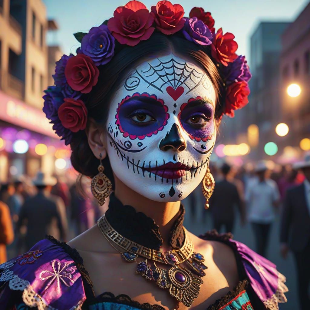 Dia de los Muertos Beauty in Mexico City's Cinematic Light