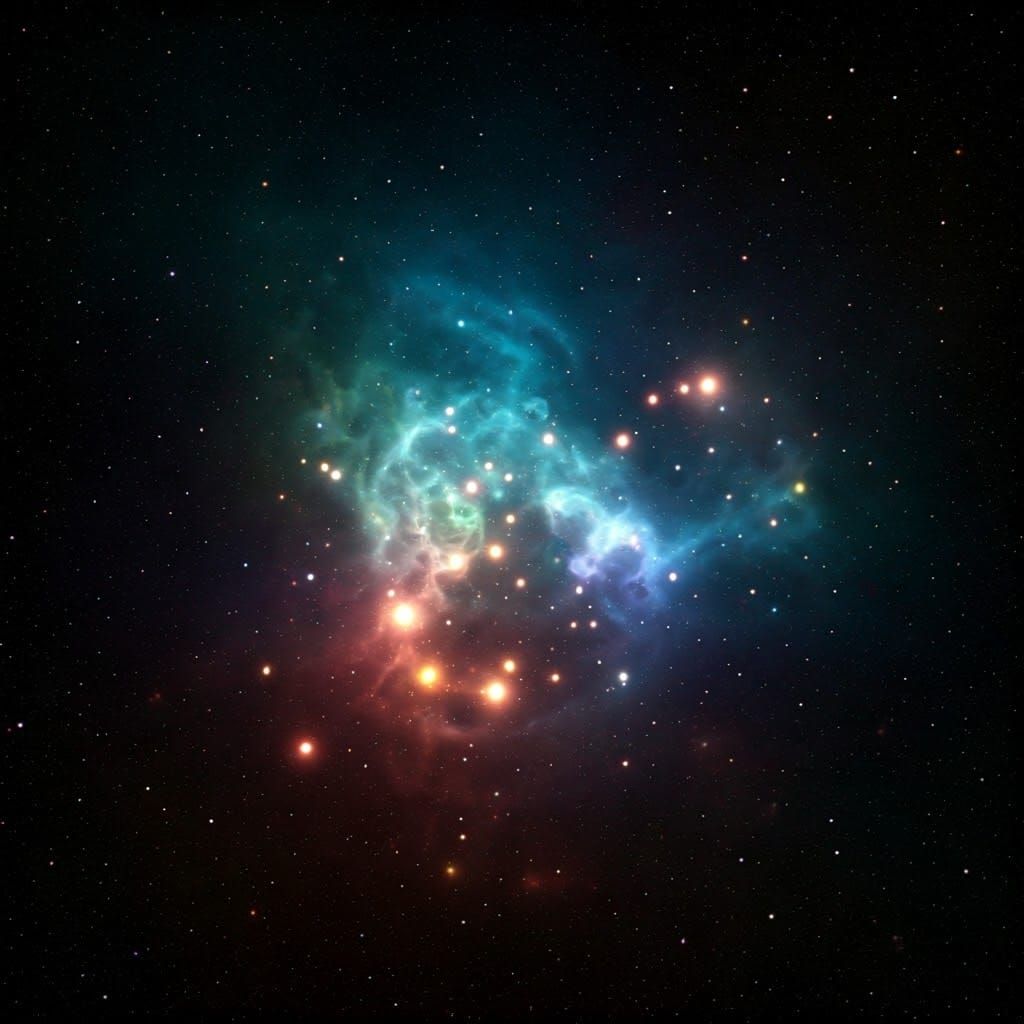 Ethereal Cosmic Dreamscape with Twinkling Stars and Zodiac F...