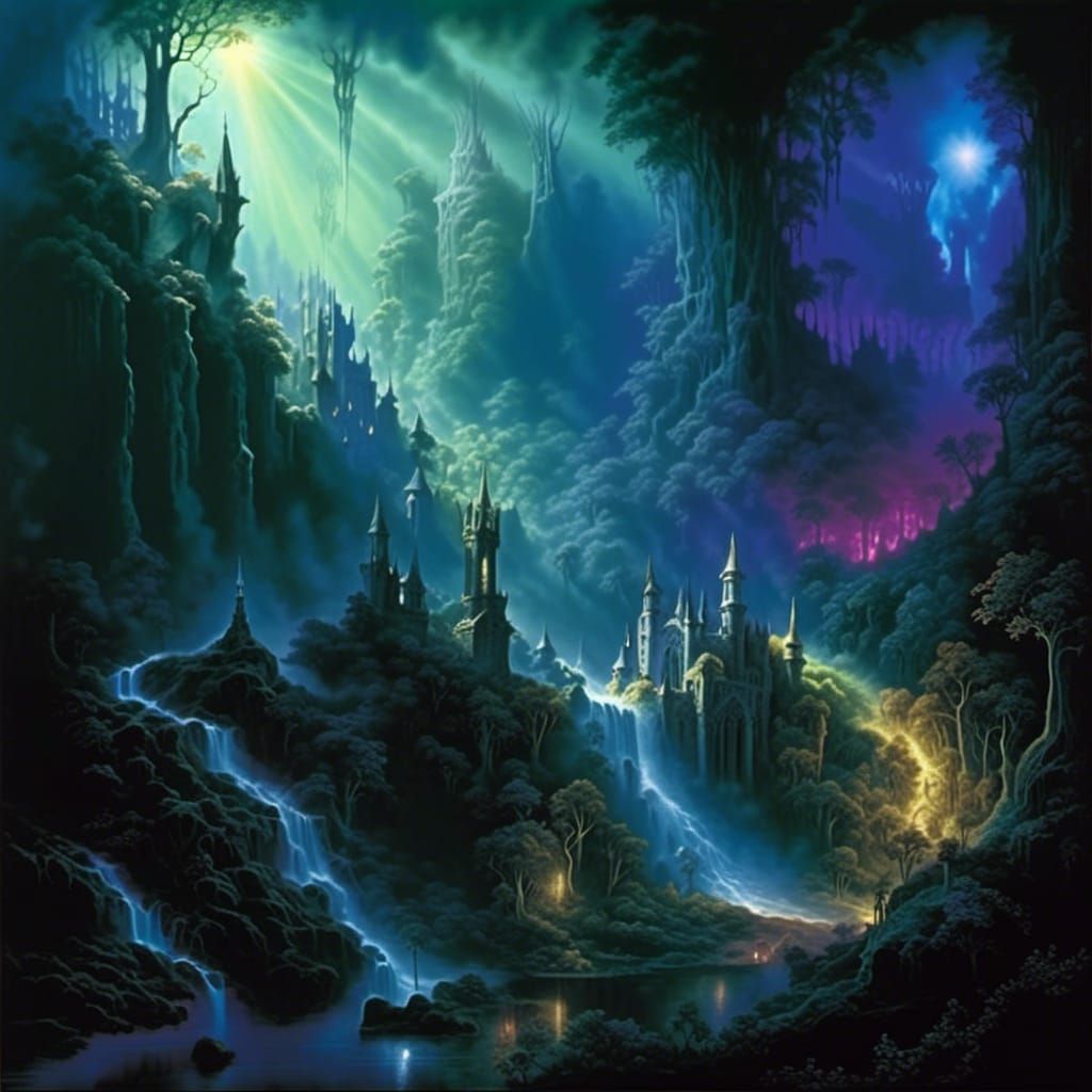 Ethereal Faeries Dance in Dark Fantasy Realm