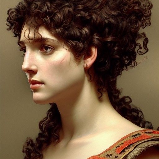Roman Woman Portrait in Hyperdetailed Style