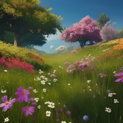 Floral Field, Manga Illustration Style