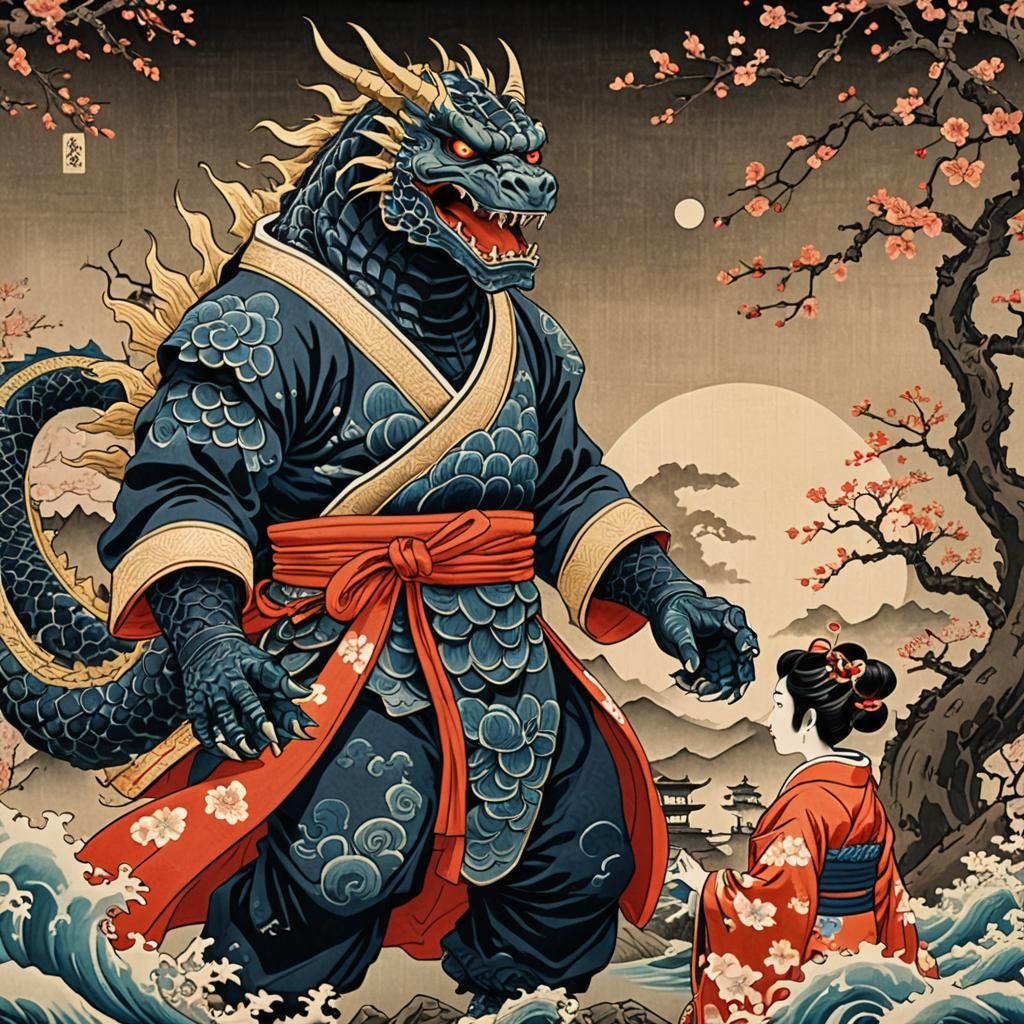 Godzilla as a Samurai