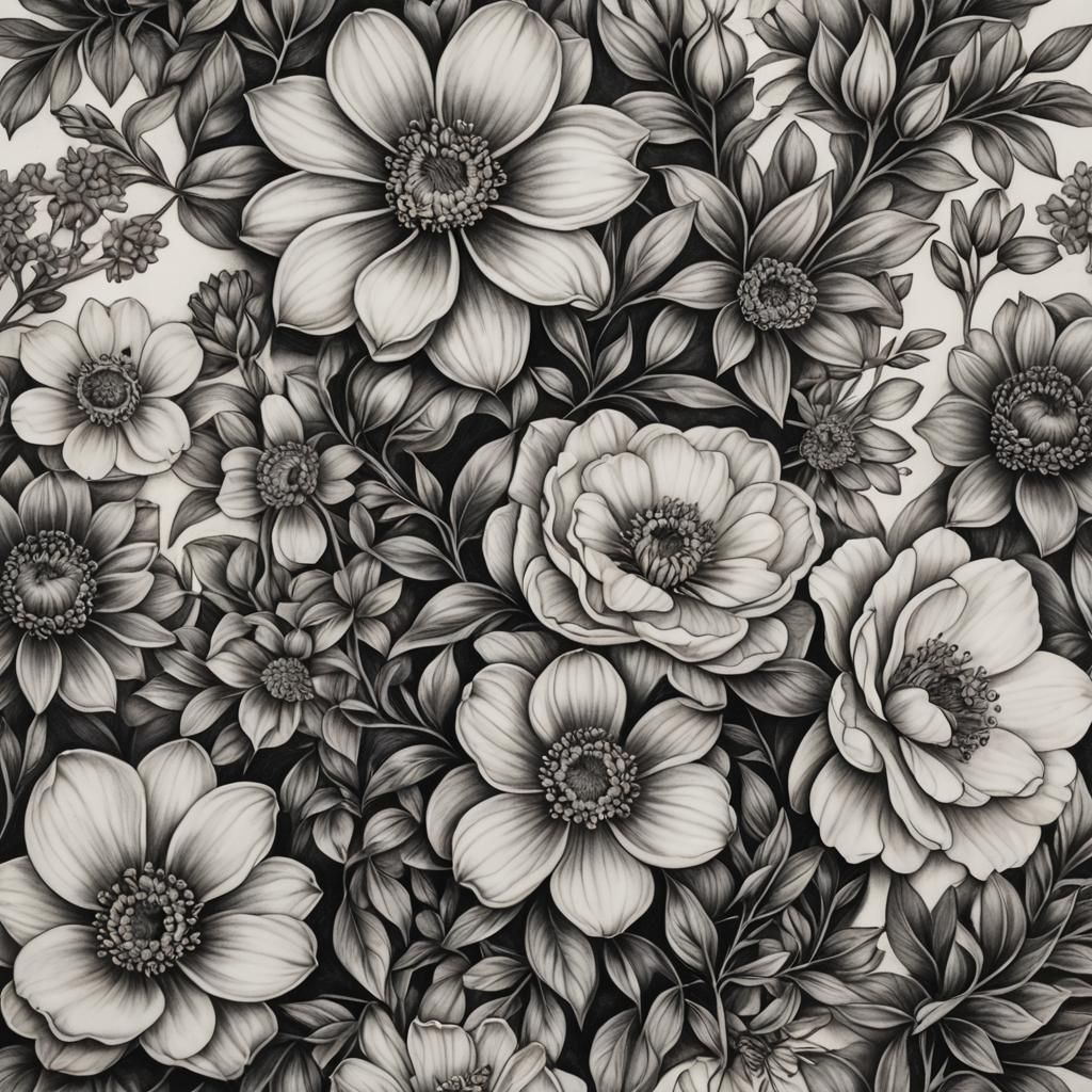 June Birth Flower Tattoo Designs in Charcoal