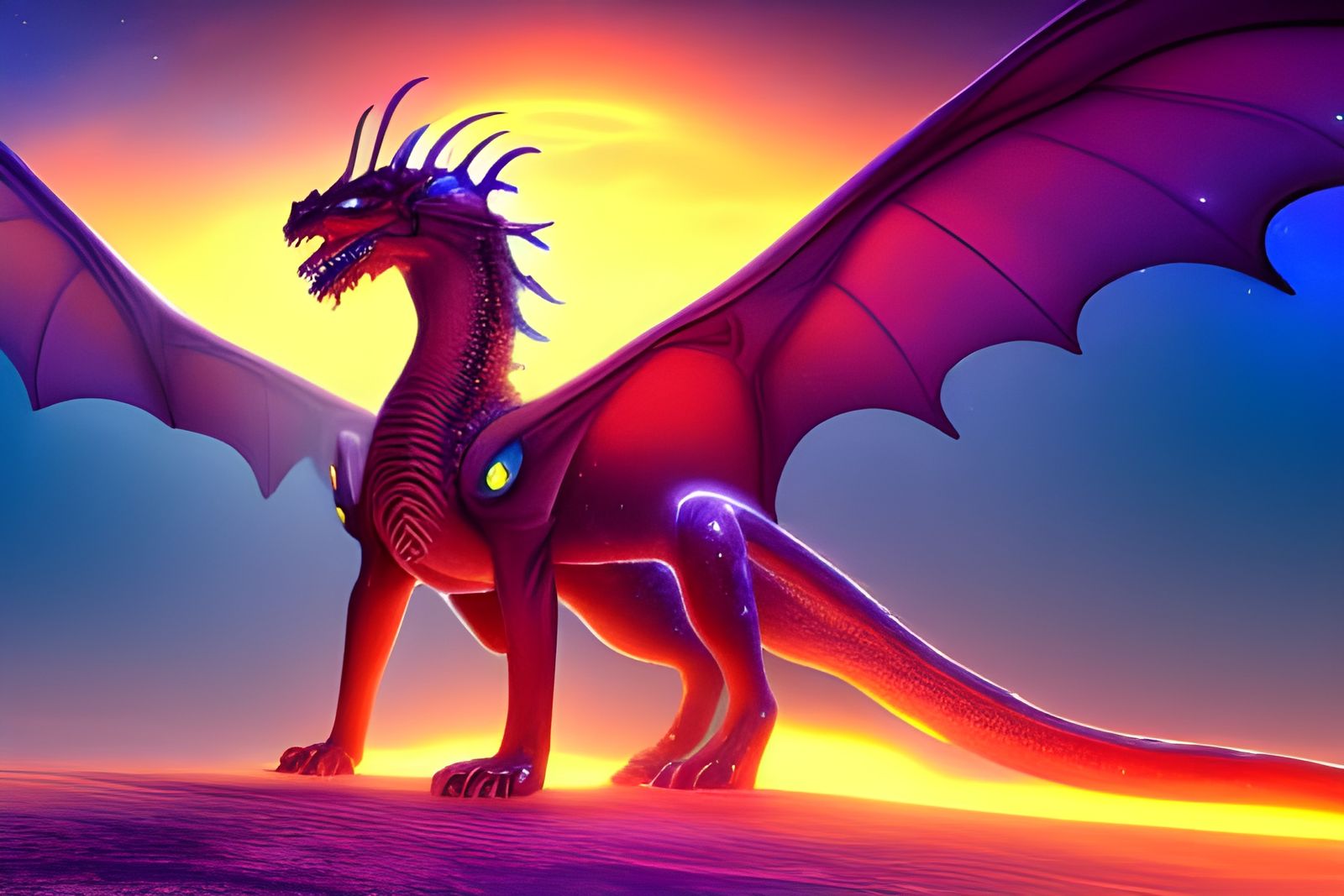 Magical Sphinx Dragon Guarding Cosmic Portal