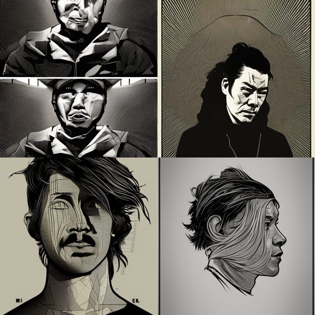 Satoshi Nakamoto Halfpipe Linocut Art Portrait