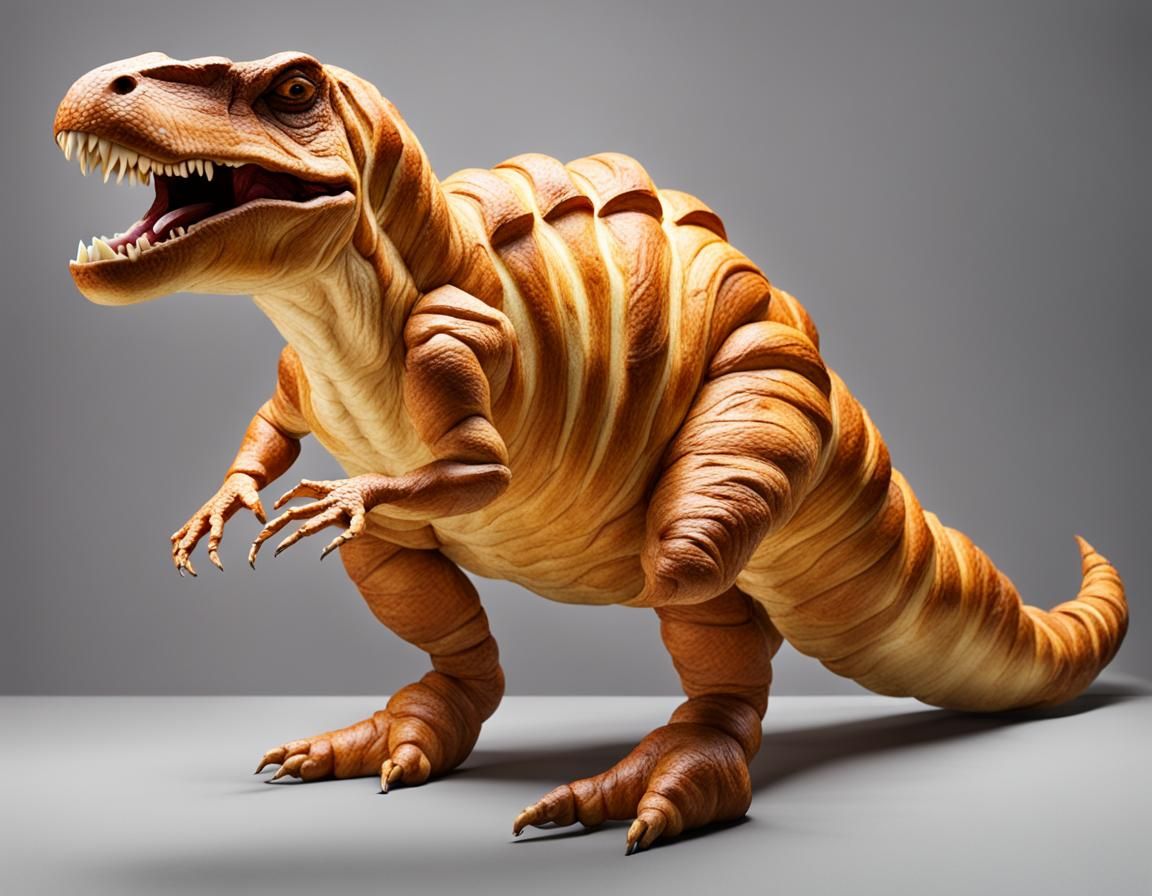 Hyperreal Croissant T-Rex Dinosaur