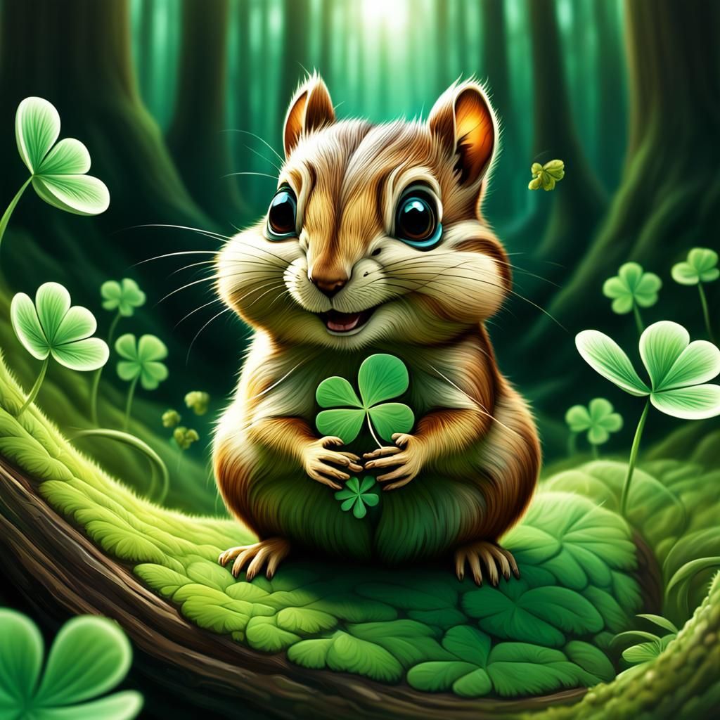 Lucky Chipmunk Finds Nut in Magical Cloverfield