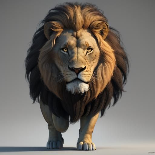 Person with Lion Mane: Pixar-Style 3D Art