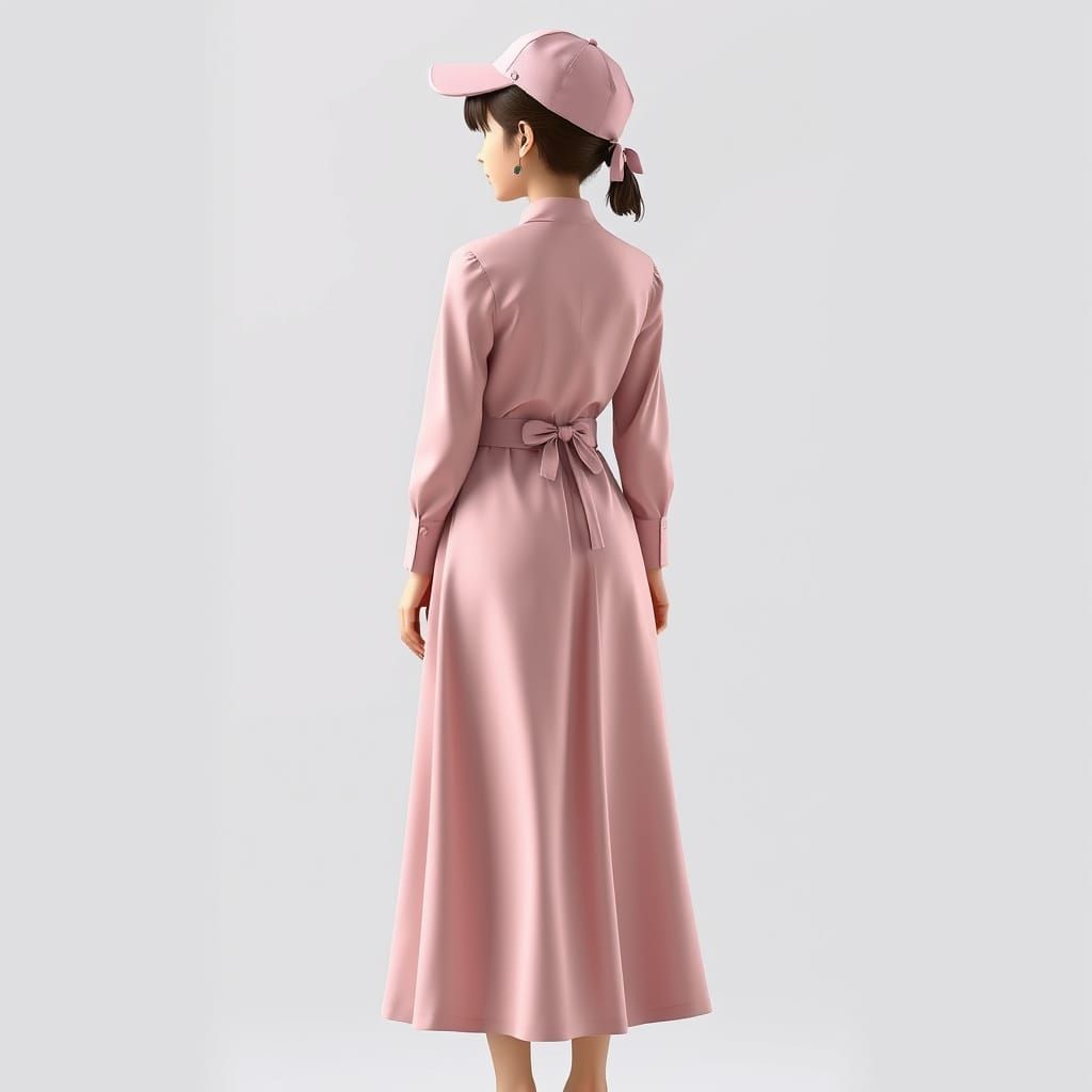 Delicate Pink Schoolgirl Uniform in 3D Anime Art Style