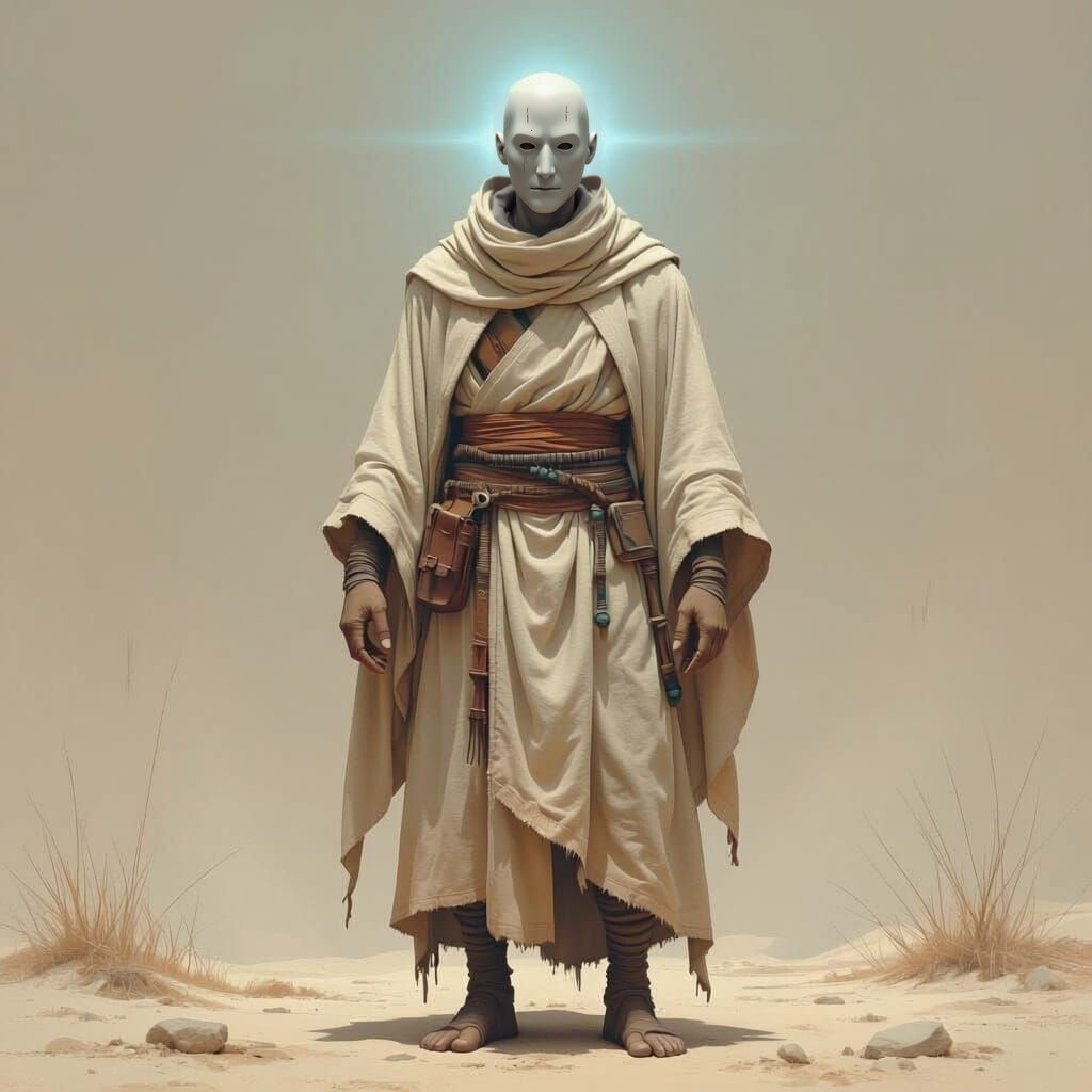 Faceless Monk Wanderer with Psionic Glow