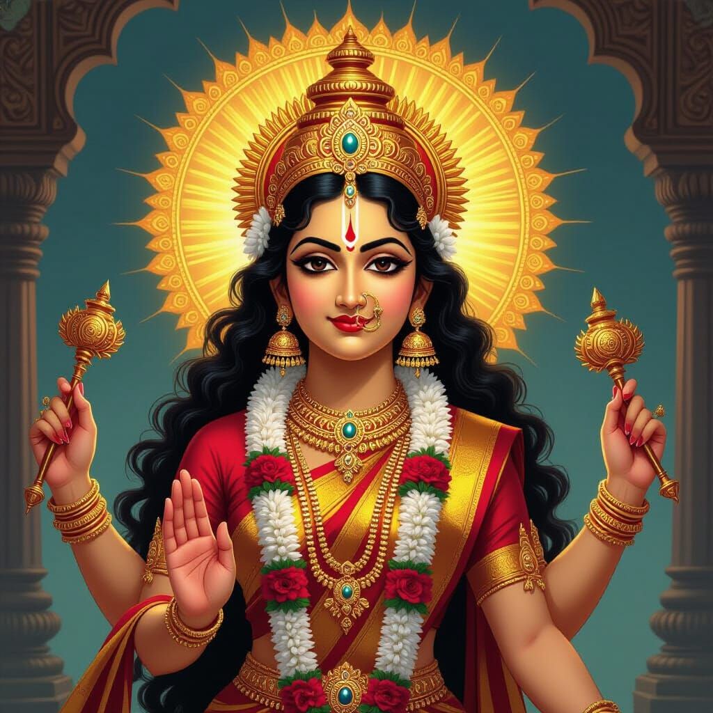 Divine Maa Durga Radiating Power and Grace