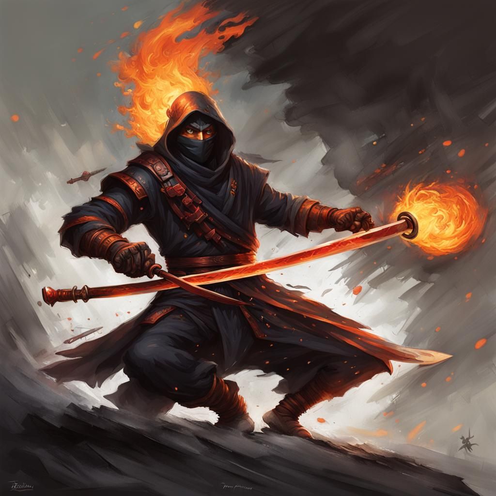 Sinister Fire Ninja Illustration