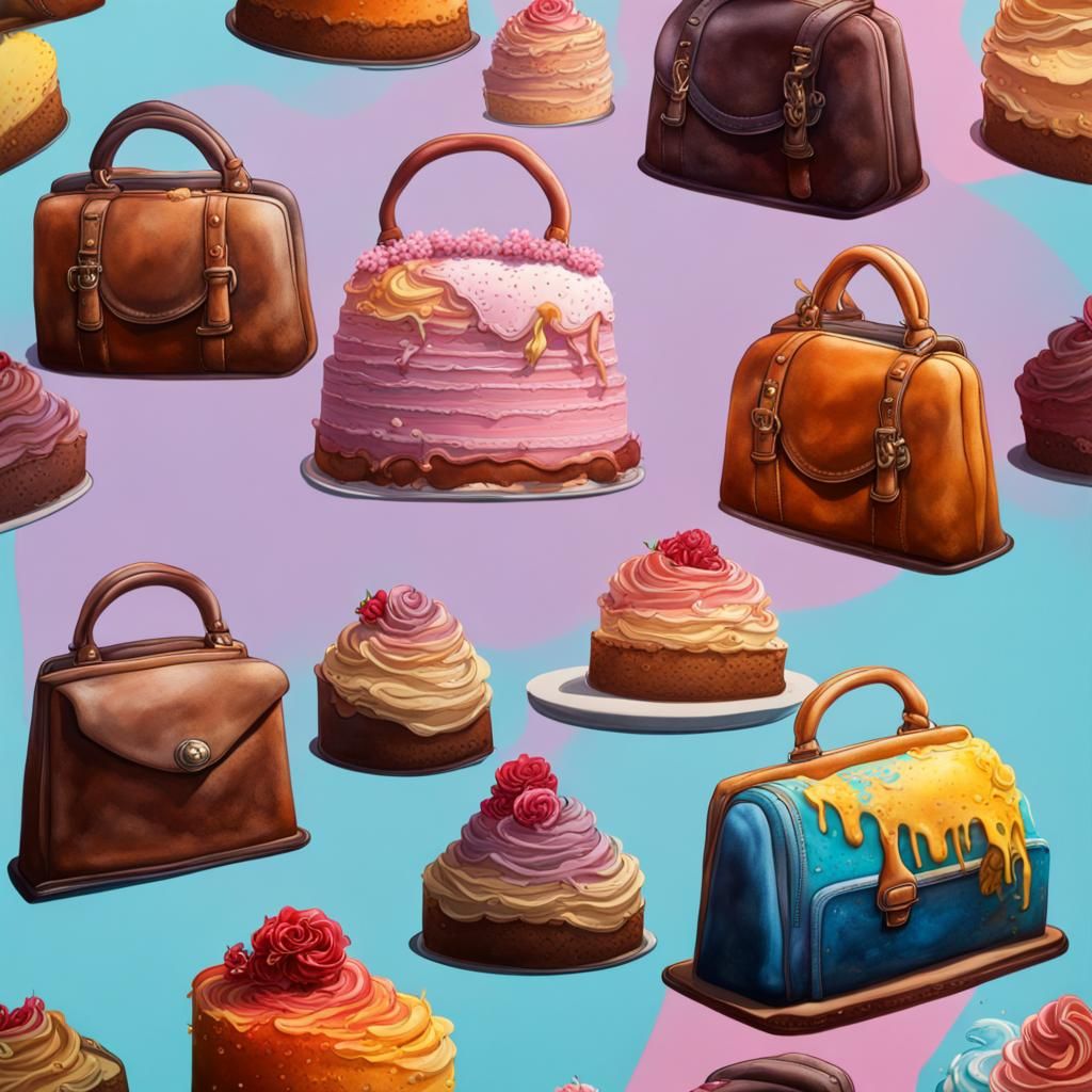 Hyperrealistic Cake Purse: Detailed Concept Art
