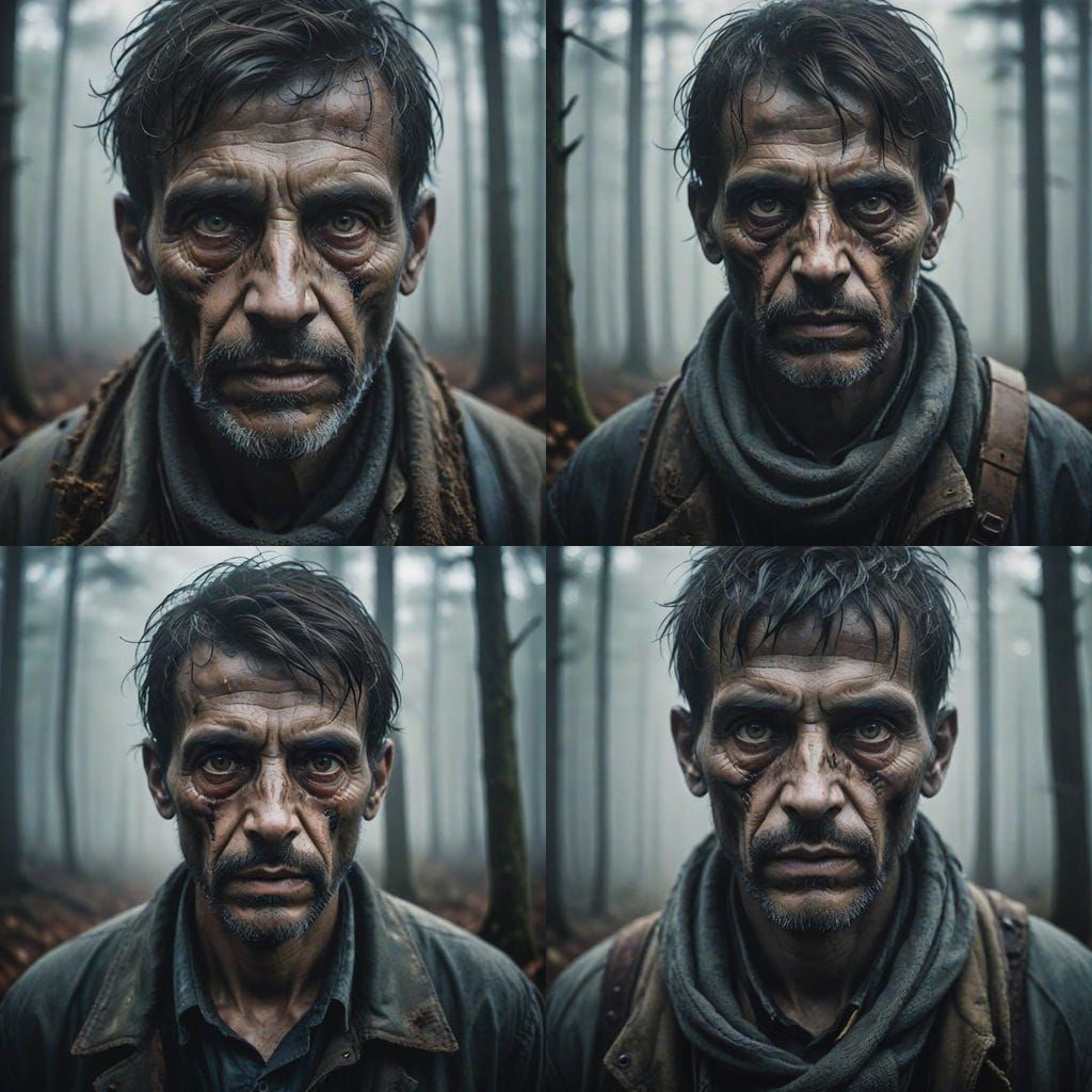 Misty Forest Portrait in Ambient Light