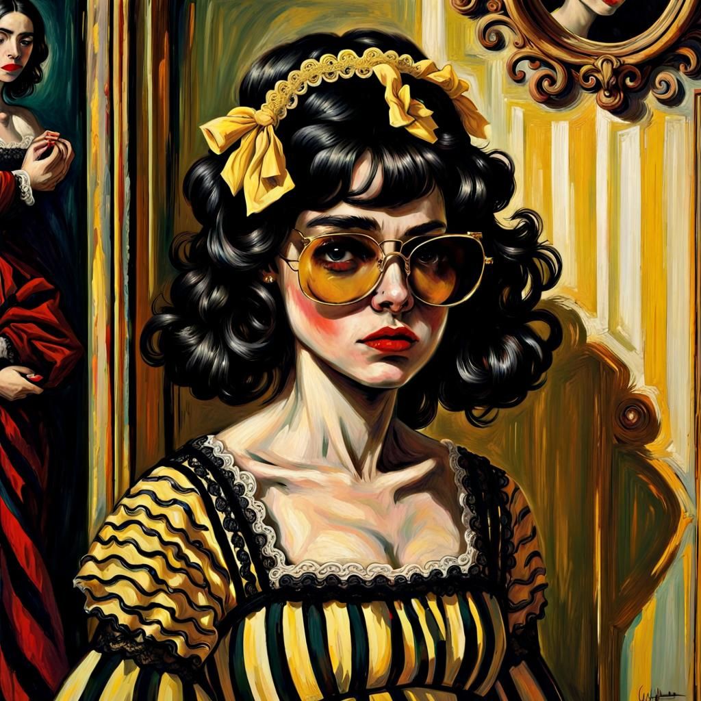 Psychedelic Portrait in Style of Old Masters