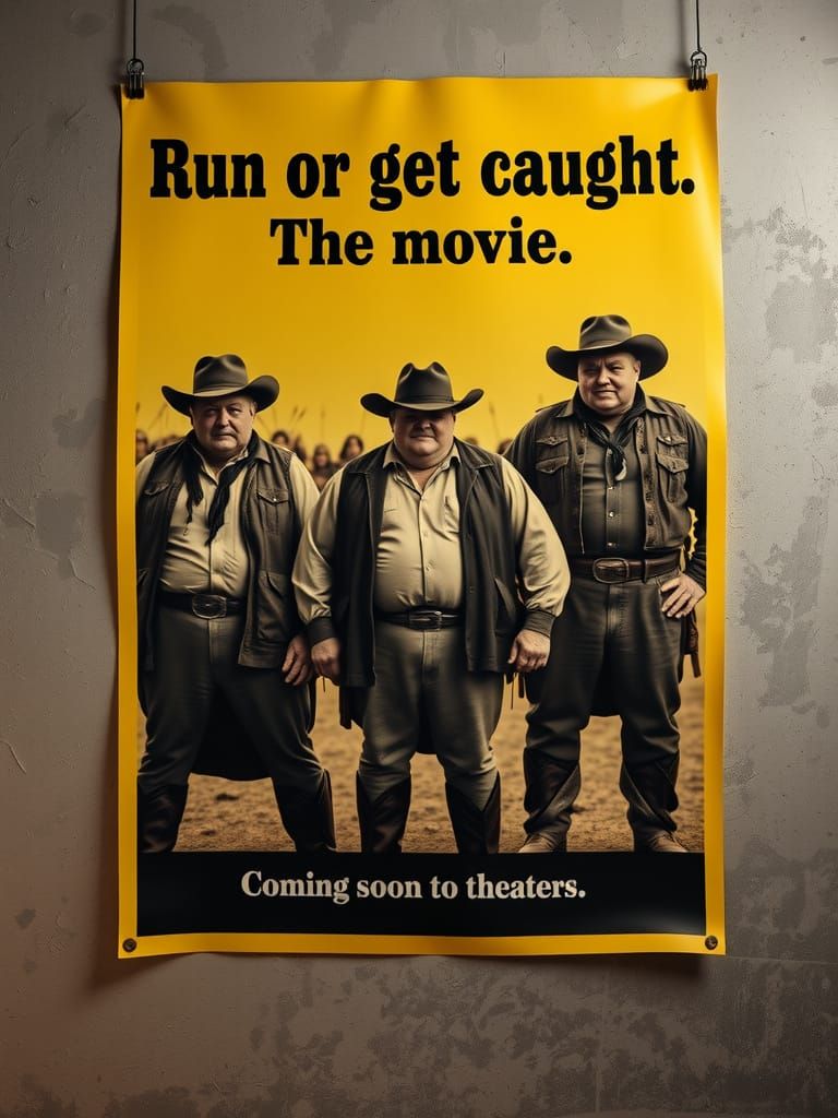 1940s Western Poster: Run or Get Caught