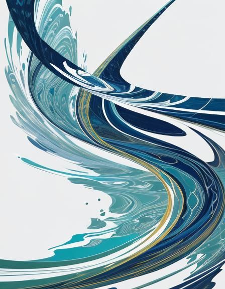 Geometric River: Abstract Art in Kandinsky Style