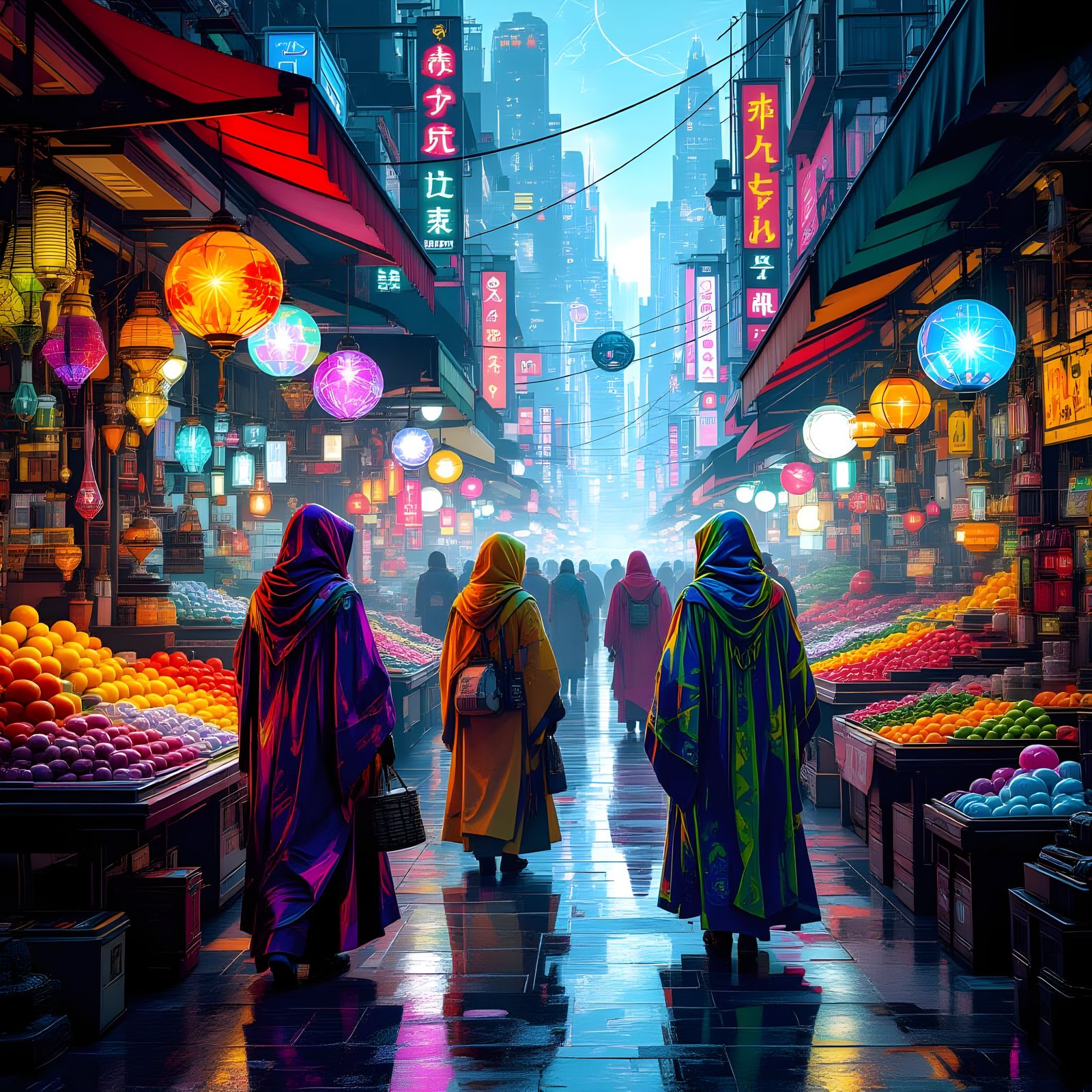 Bustling Alien Marketplace in Ultra HD