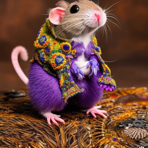Steampunk Yarn Rat Wizard Portrait