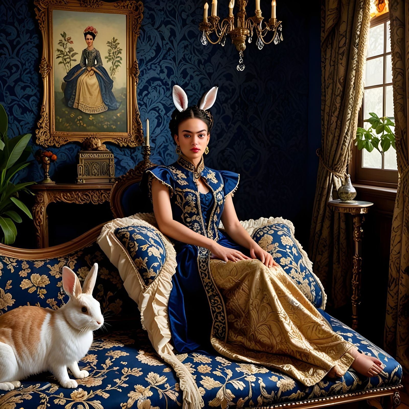 Furry Frida in Indigo