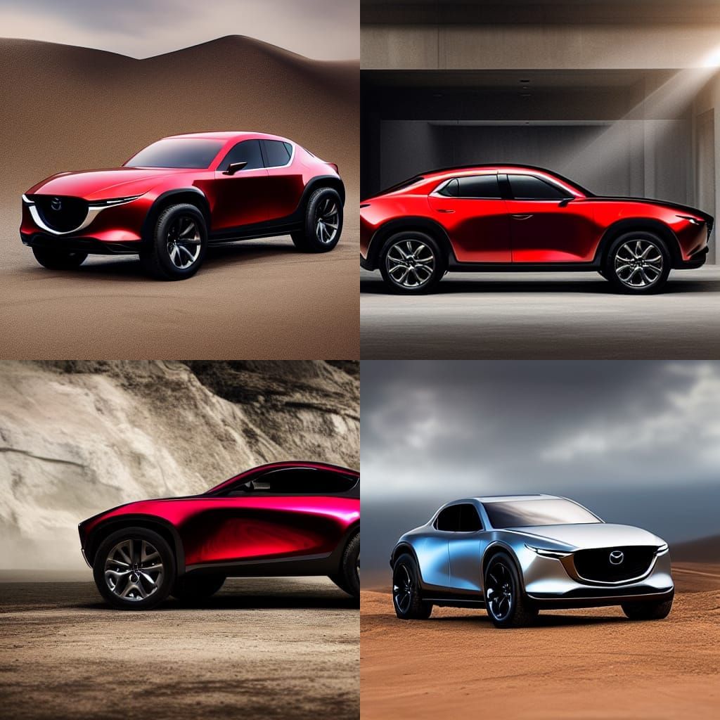 Futuristic Mazda Sports Utility Truck: Digital Matte Paintin...