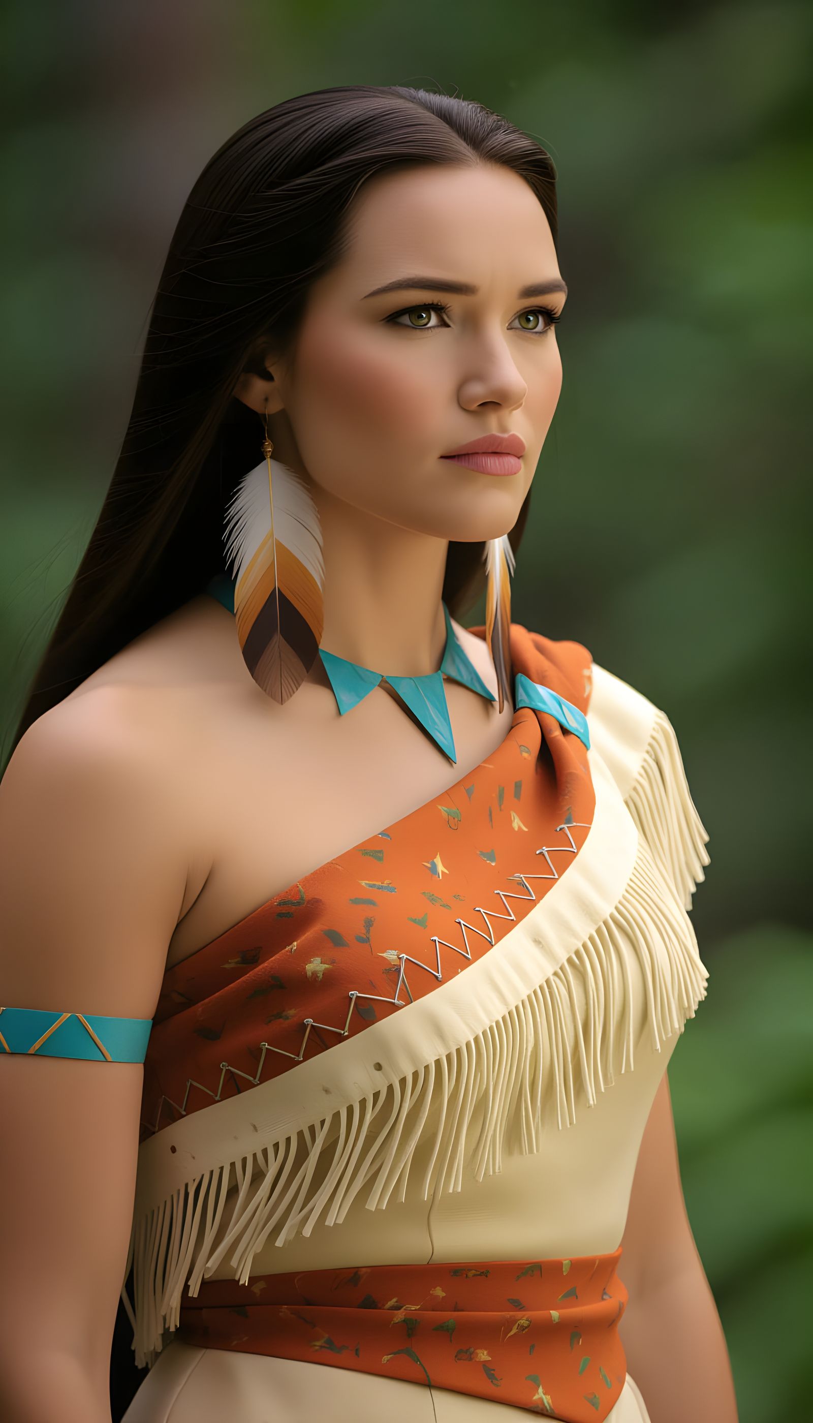 Pocahontas Portrait: Pixar Rendered Live-Action Style