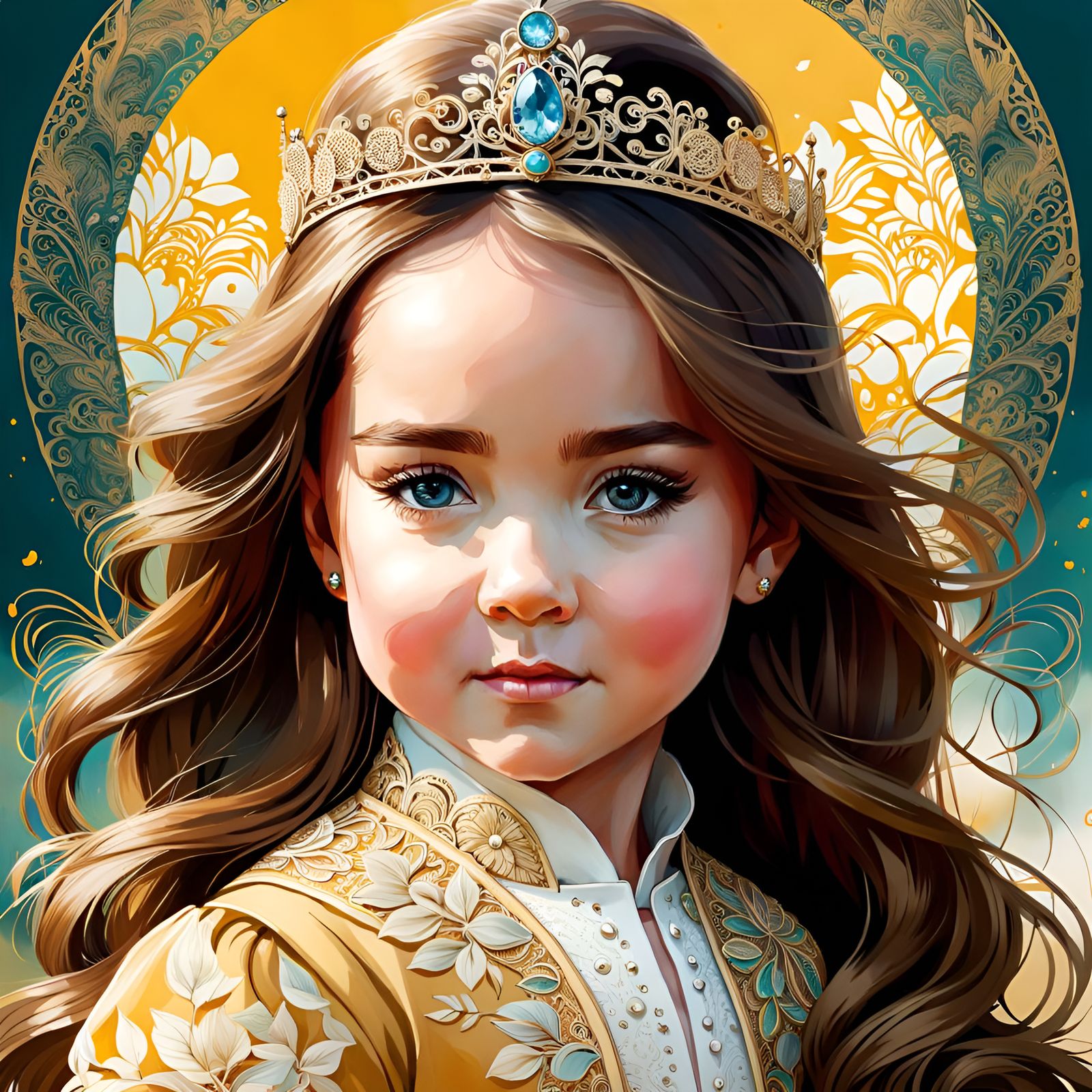Chibi Baby Princess Kate Middleton Portrait